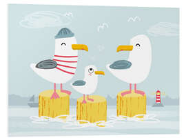 Foam board print Family Seagull