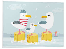 Magnettafel Möwenfamilie