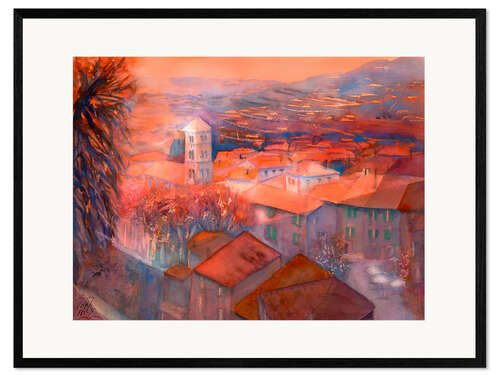 Impression artistique encadrée Provence Village of Moustiers-Sainte-Marie