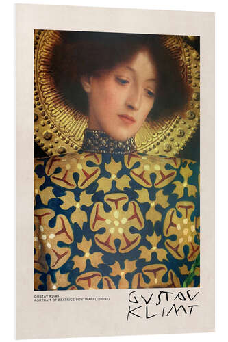 Cuadro de PVC Gustav Klimt, Portrait of Beatrice Portinari (1890/91)