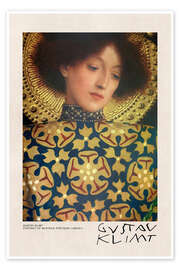 Reprodução  Gustav Klimt, Portrait of Beatrice Portinari (1890/91) - Gustav Klimt