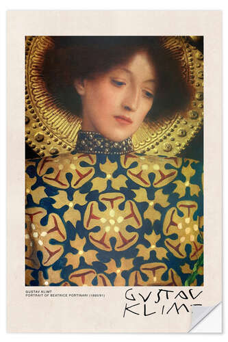 Selvklebende plakat Gustav Klimt, Portrait of Beatrice Portinari (1890/91)