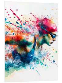 Foam board print Swimmer in Watercolor