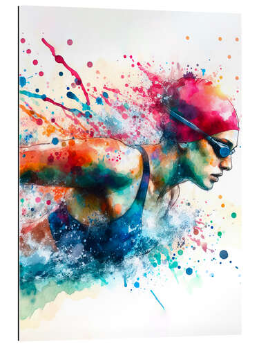 Gallery print Swimmer in Watercolor