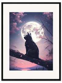 Impression artistique encadrée Moonkitty - Golden Planet Prints