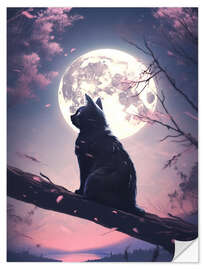 Selvklæbende plakat Moonkitty