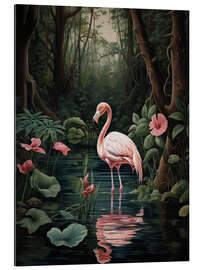 Galleriprint Pink Flamingo in The Jungle