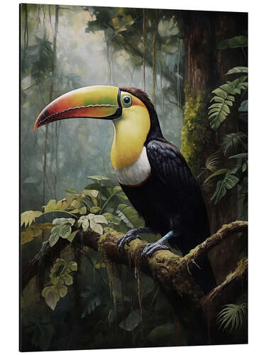 Tableau en aluminium Toucan in Deep Forest