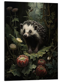 Quadro em plexi-alumínio Hedgehog in Dark Forest