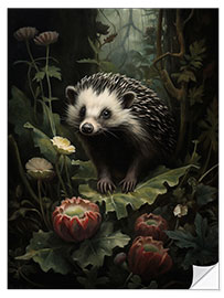 Wall sticker Hedgehog in Dark Forest