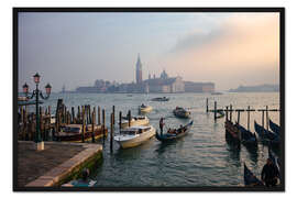 Gerahmter Kunstdruck Sonnenuntergang über der Lagune, Venedig, Italien
