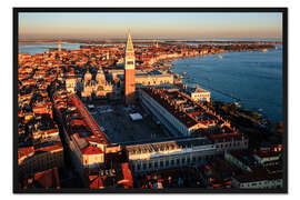 Gerahmter Kunstdruck Sonnenuntergang über dem Markusplatz, Venedig, Italien