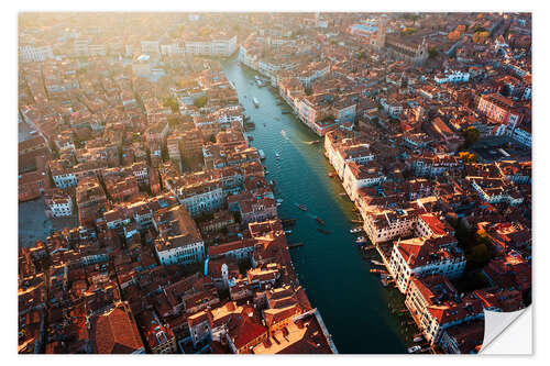 Sticker mural Grand Canal and rooftops, Venice, Italy