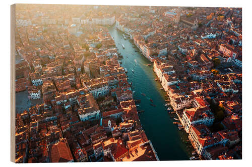 Wood print Grand Canal and rooftops, Venice, Italy