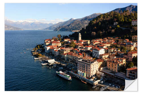 Vinilo para la pared Bellagio town on lake Como, Italy