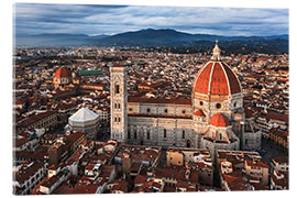 Stampa su vetro acrilico Veduta aerea del Duomo di Santa Maria del Fiore, Firenze