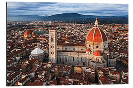 Cuadro de aluminio Aerial view of the Duomo at sunset, Florence, Italy