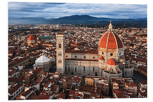 Foam board print Aerial view of the Duomo at sunset, Florence, Italy