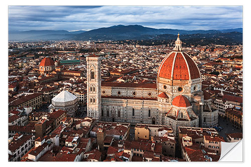 Wall sticker Aerial view of the Duomo at sunset, Florence, Italy