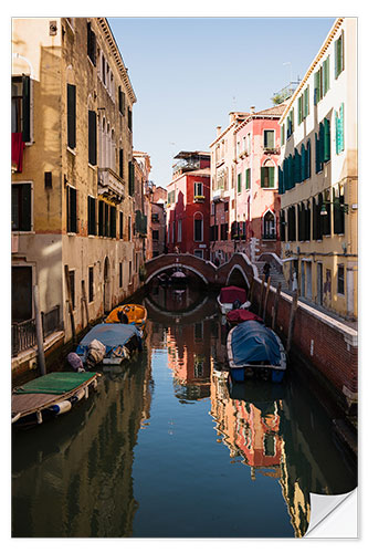 Selvklebende plakat Houses on the canal, Venice, Italy