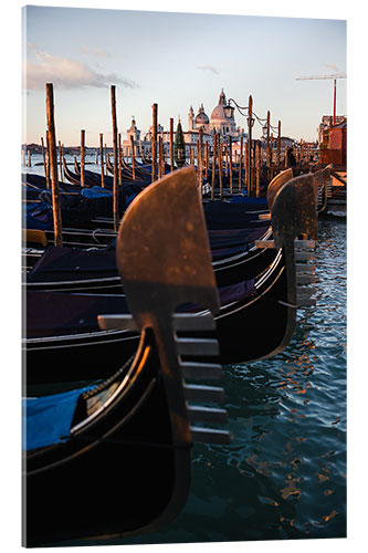 Acrylglasbild Gondeln vertäut in San Marco, Venedig