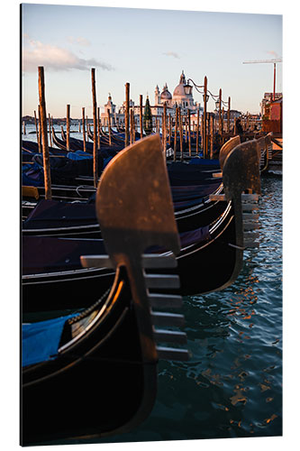 Aluminium print Gondolas moored at San Marco, Venice