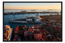 Gerahmter Kunstdruck Santa Maria della Salute bei Sonnenuntergang, Venedig