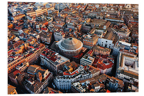 Tableau en PVC Aerial view of the Pantheon and ancient Rome