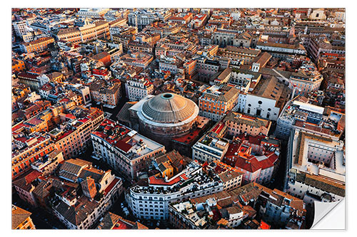 Naklejka na ścianę Aerial view of the Pantheon and ancient Rome