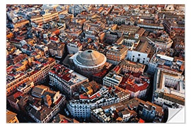 Naklejka na ścianę Aerial view of the Pantheon and ancient Rome