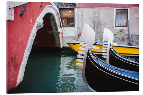 Akrylbillede Two gondolas in Venice, Italy