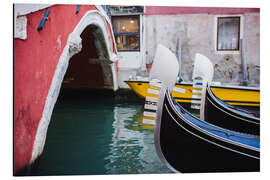 Aluminium print Two gondolas in Venice, Italy