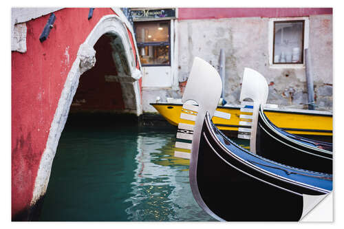 Sticker mural Two gondolas in Venice, Italy