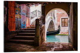 Akryylilasitaulu Gondola under the bridge, Venice