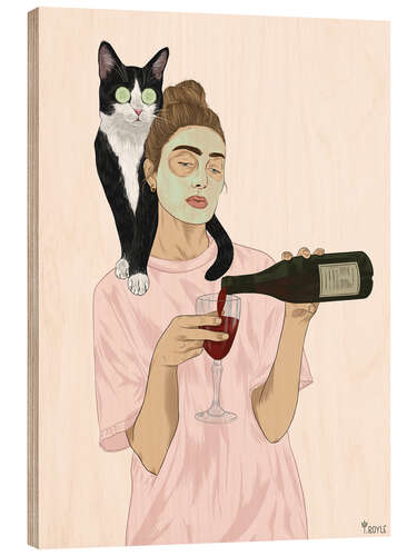 Cuadro de madera Cat Mom