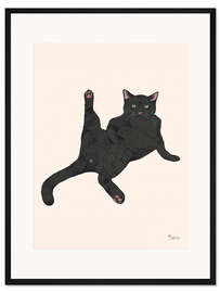 Gerahmter Kunstdruck Faule Katze am Sonntag III