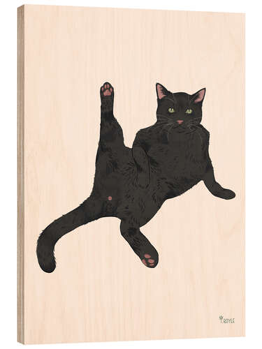 Wood print Lazy Sunday Cat III