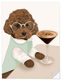 Selvklebende plakat An espresso martini for the poodle