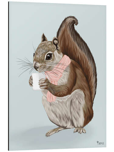 Aluminium print Teatime with Squirrel