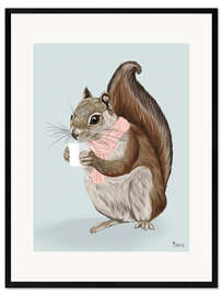 Kehystetty taidepainatus Teatime with Squirrel - Tara Royle