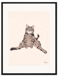 Gerahmter Kunstdruck Faule Katze am Sonntag II