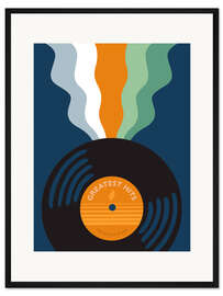 Gerahmter Kunstdruck Greatest Hits Retro Vinyl