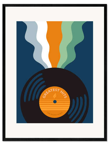 Impresión de arte enmarcada Greatest Hits Retro Vinyl
