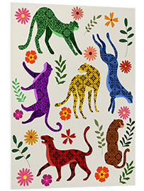 Foam board print Colourful cheetahs