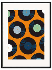 Gerahmter Kunstdruck Retro Vinyl