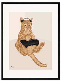 Gerahmter Kunstdruck Keller Katze