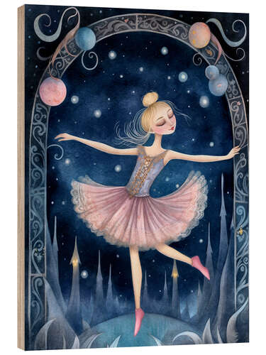 Wood print Dreamlike ballerina I