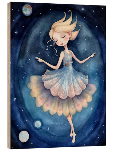 Tableau en bois Dreamlike Ballerina II