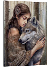 Aluminium print The fairy and the wolf