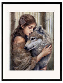 Framed art print The fairy and the wolf